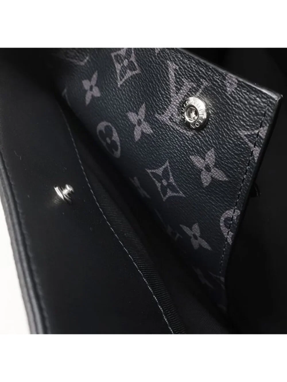 Louis Vuitton Tote Grand Sac Monogram Eclipse Silver